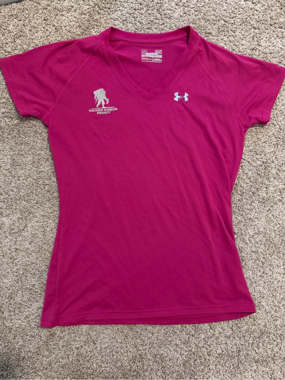 Under Armour Women's Bright Pink V-Neck Performance Tee